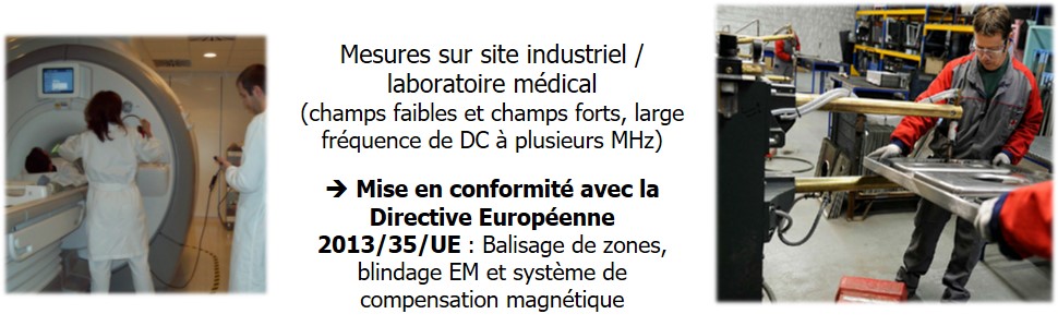 Mesures de champs magnétiques, électriques, balisage de zone